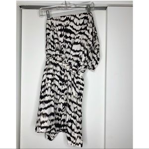 One shoulder animal print dress